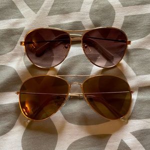 Gold Aviator Sunglasses
